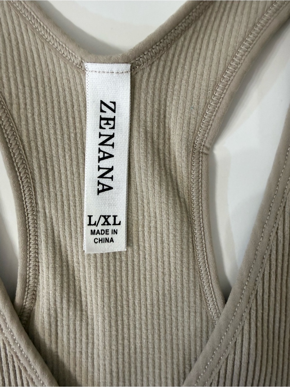 Zenana Ribbed Cropped Racerback Tank Top Brami, L/XL  38A thru 40DD - Picture 3 of 3